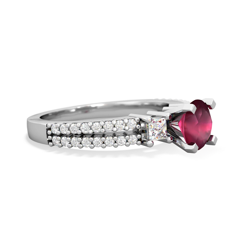 Ruby Classic 6Mm Round Engagement 14K White Gold ring R26436RD