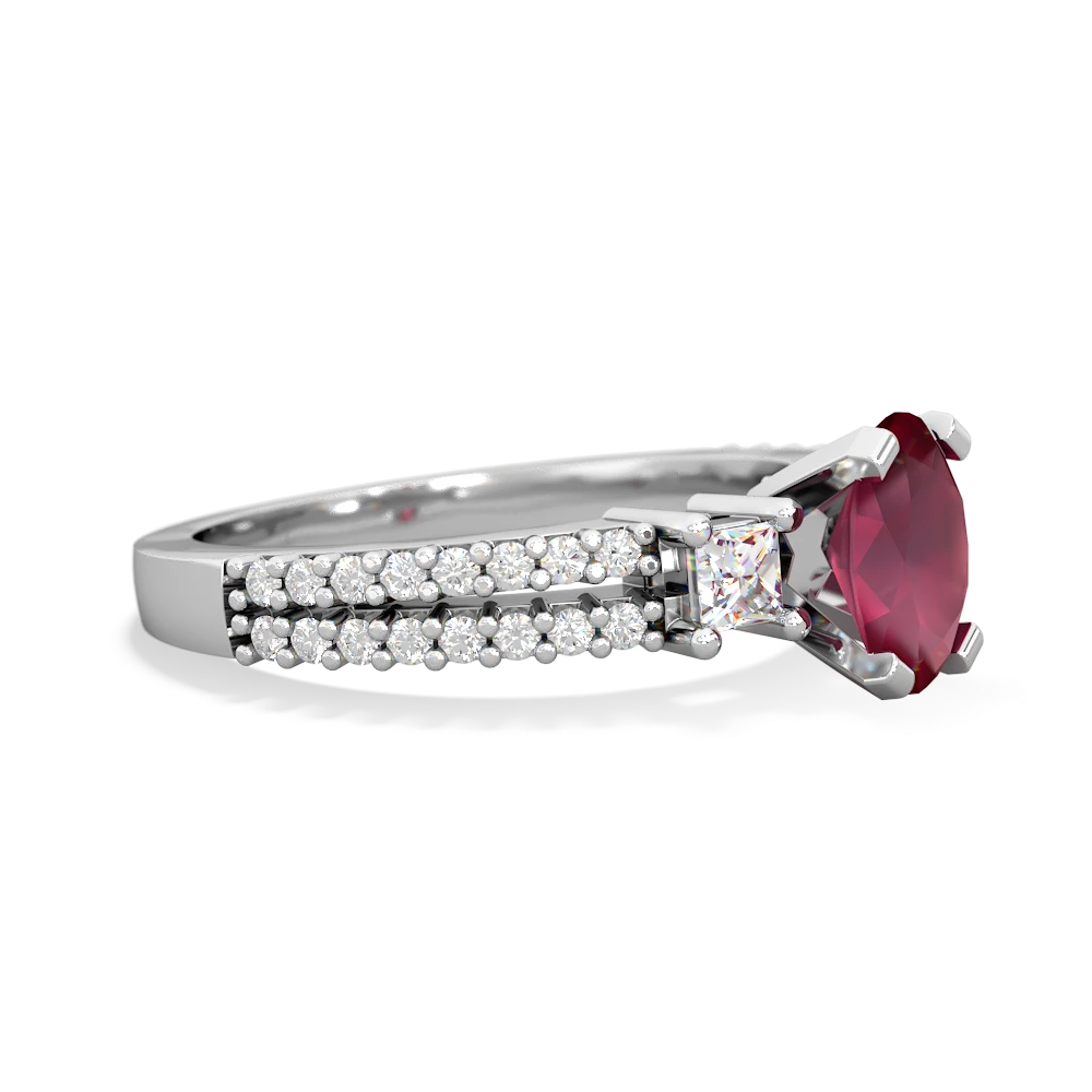Ruby Classic 7X5mm Oval Engagement 14K White Gold ring R26437VL