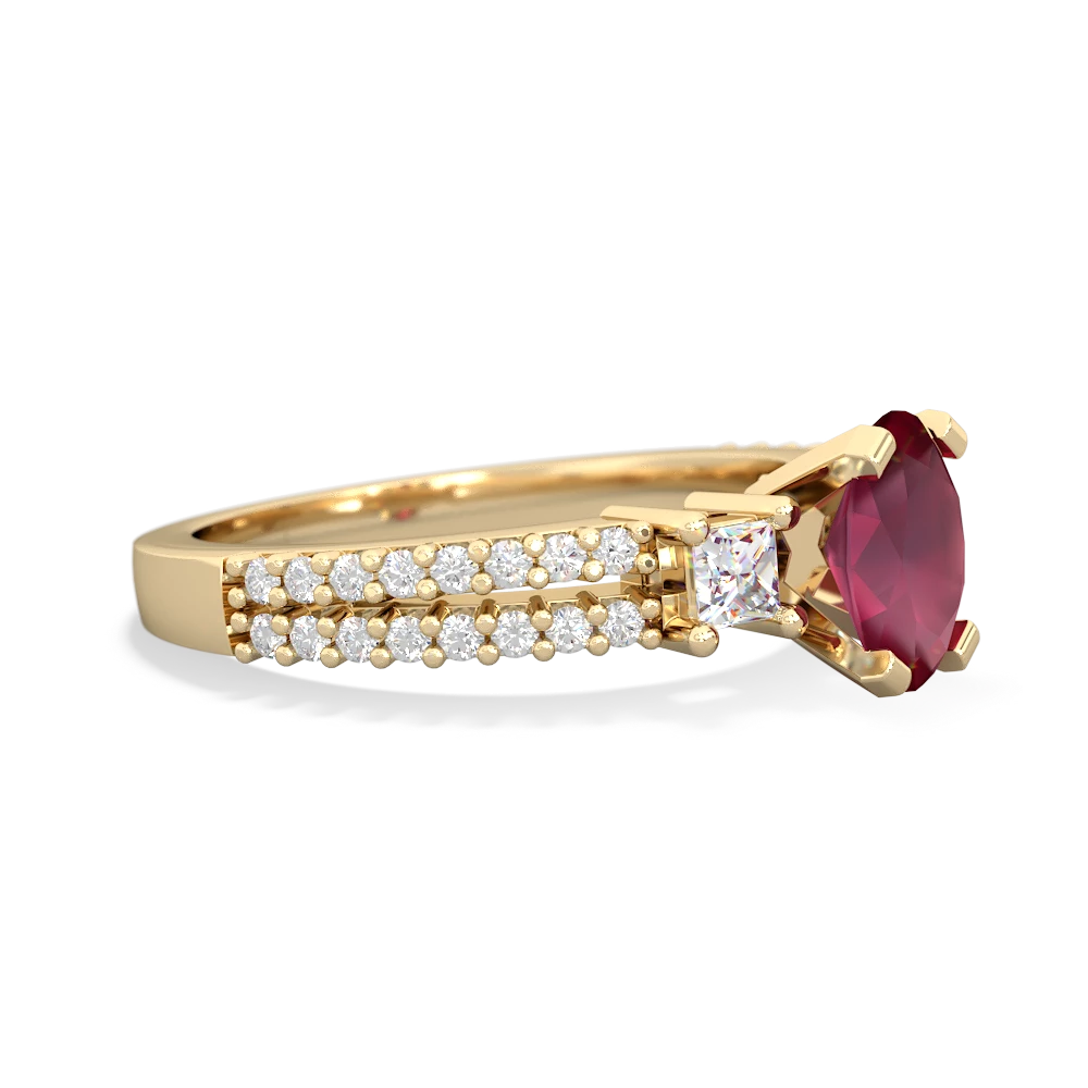 Ruby Classic 7X5mm Oval Engagement 14K Yellow Gold ring R26437VL