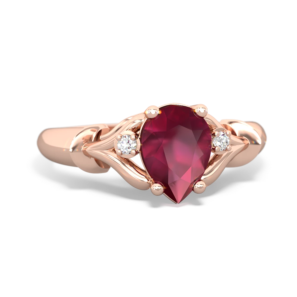 Ruby Precious Pear 14K Rose Gold ring R0826