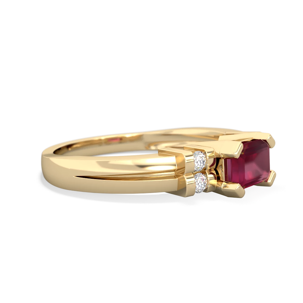 Ruby Art Deco East-West 14K Yellow Gold ring R2590