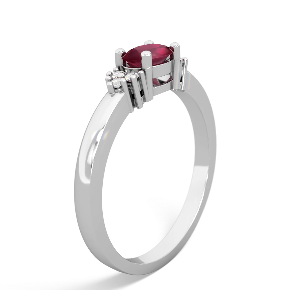 Ruby Simply Elegant East-West 14K White Gold ring R2480