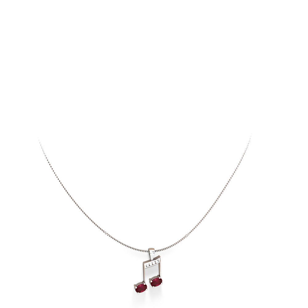 Ruby Color Of Music 14K White Gold pendant P3334