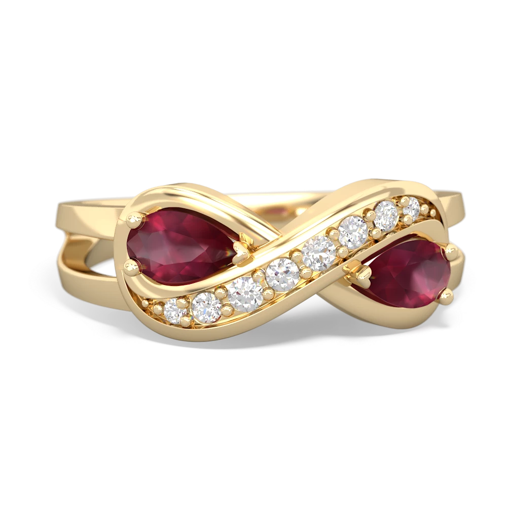 Ruby Diamond Infinity 14K Yellow Gold ring R5390