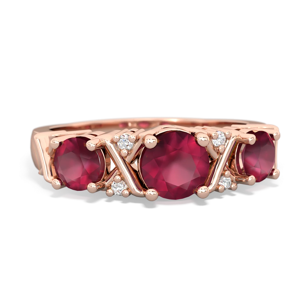 Garnet Hugs And Kisses 14K Rose Gold ring R5016