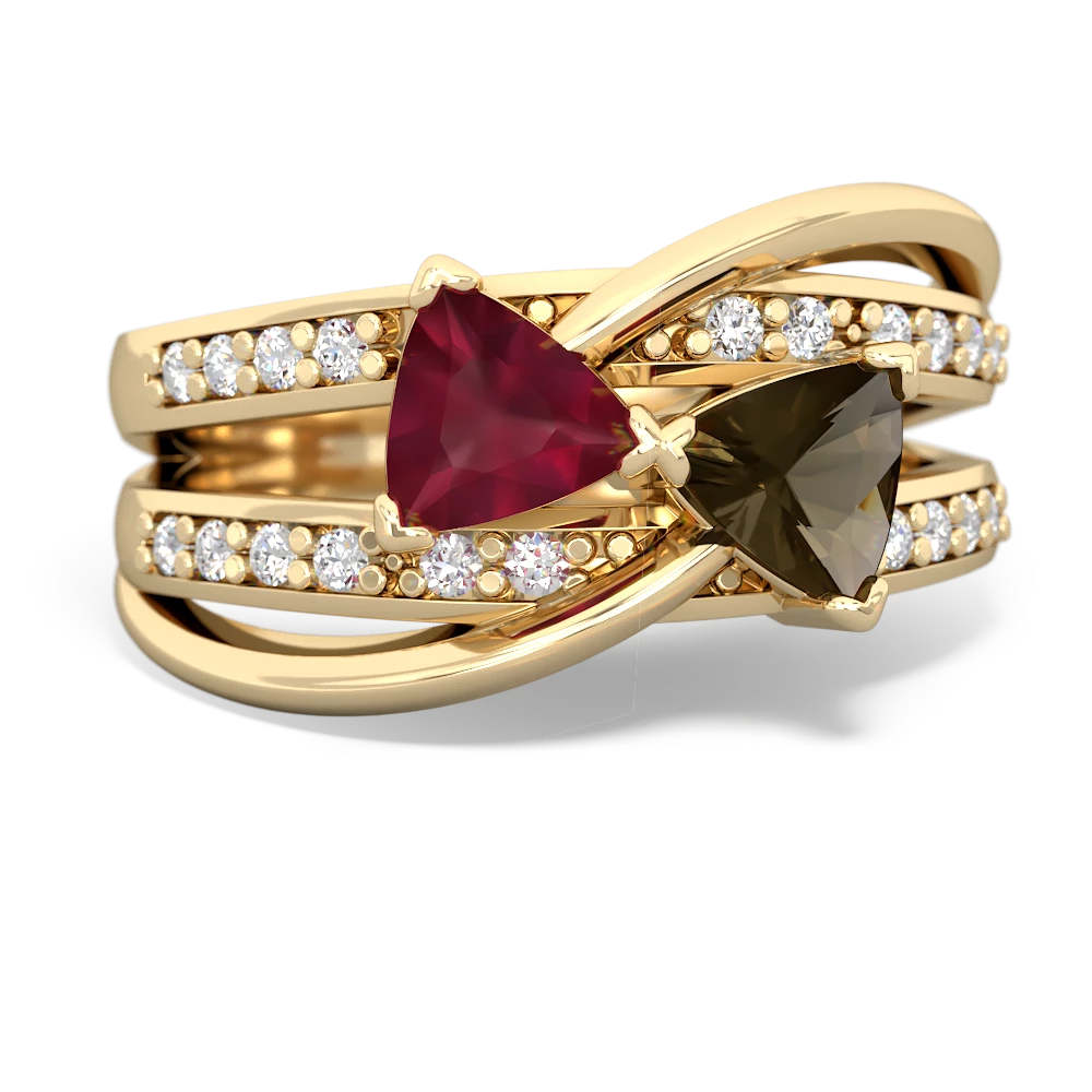 Ruby Bowtie 14K Yellow Gold ring R2360