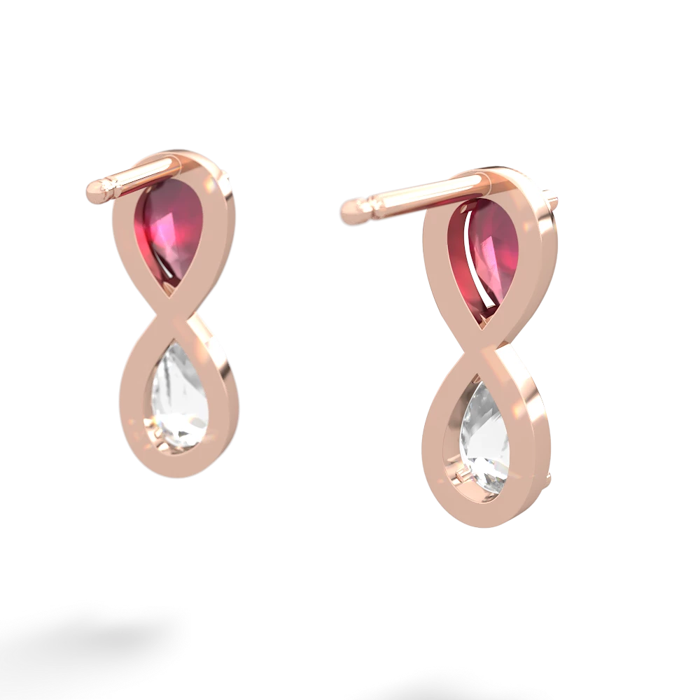Ruby Infinity 14K Rose Gold earrings E5050