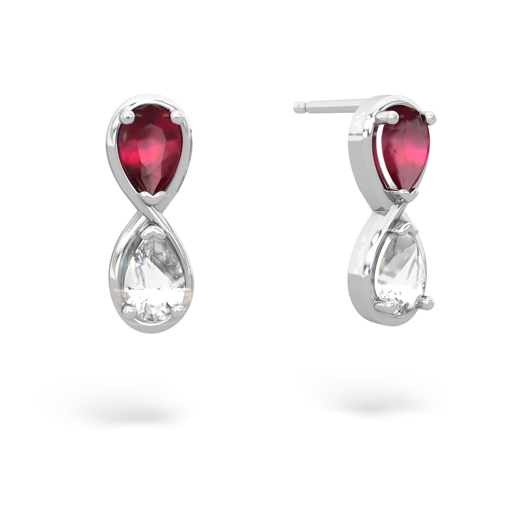 Ruby Infinity 14K White Gold earrings E5050