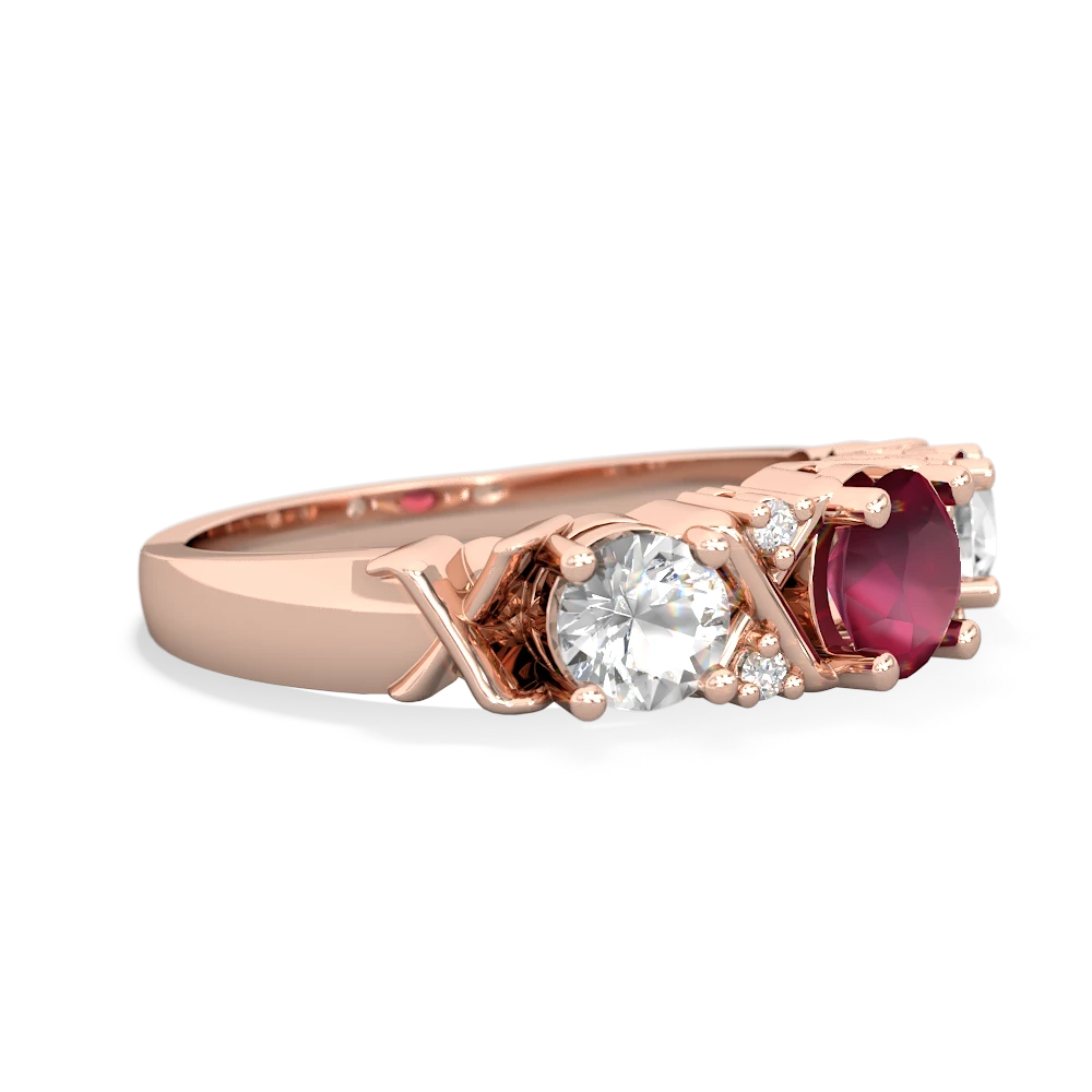 Ruby Hugs And Kisses 14K Rose Gold ring R5016