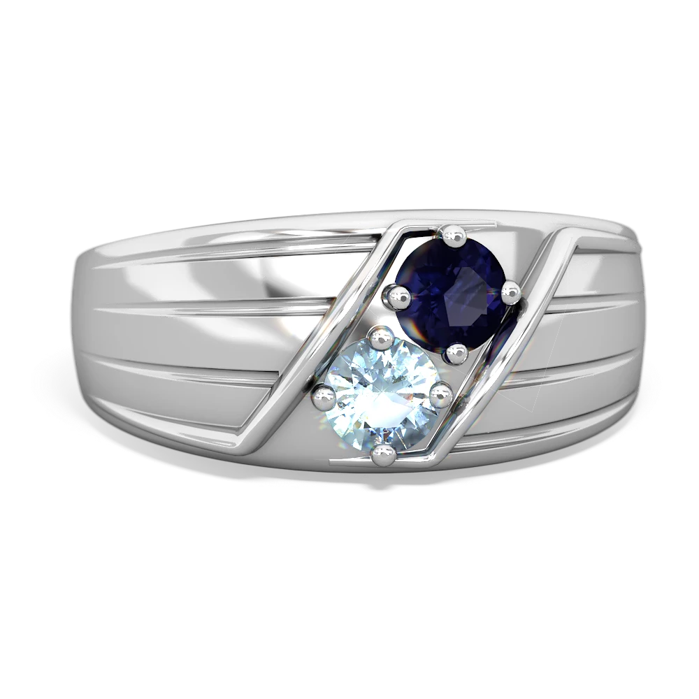 Sapphire Men's Streamline 14K White Gold ring R0460