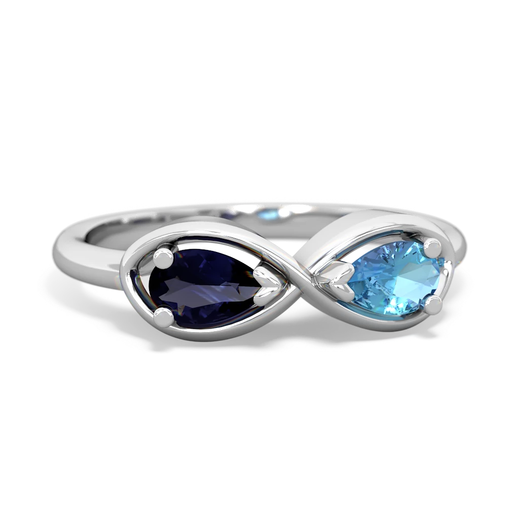 Sapphire Infinity 14K White Gold ring R5050