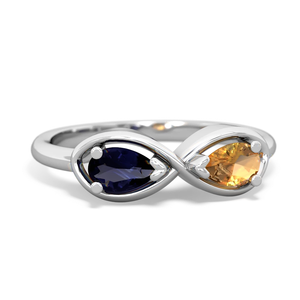 Sapphire Infinity 14K White Gold ring R5050