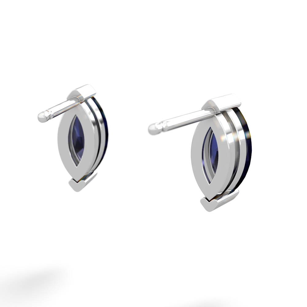 Sapphire 8X4mm Marquise Stud 14K White Gold earrings E1701