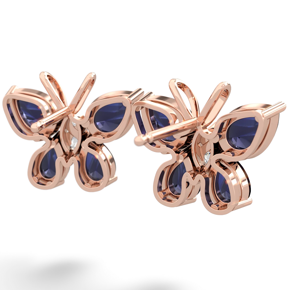 Sapphire Butterfly 14K Rose Gold earrings E2215
