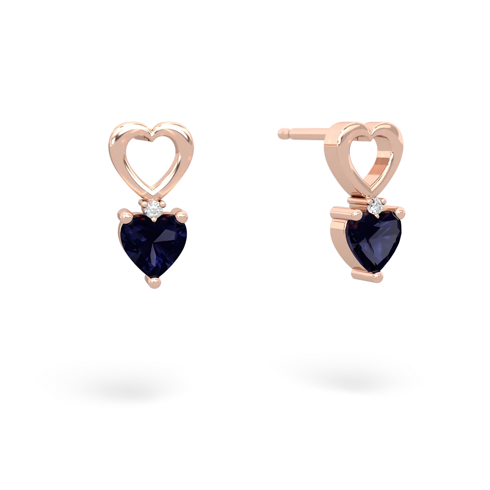 Sapphire Four Hearts 14K Rose Gold earrings E2558