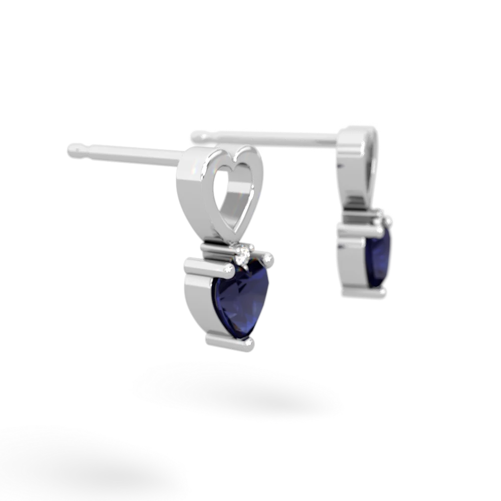 Sapphire Four Hearts 14K White Gold earrings E2558