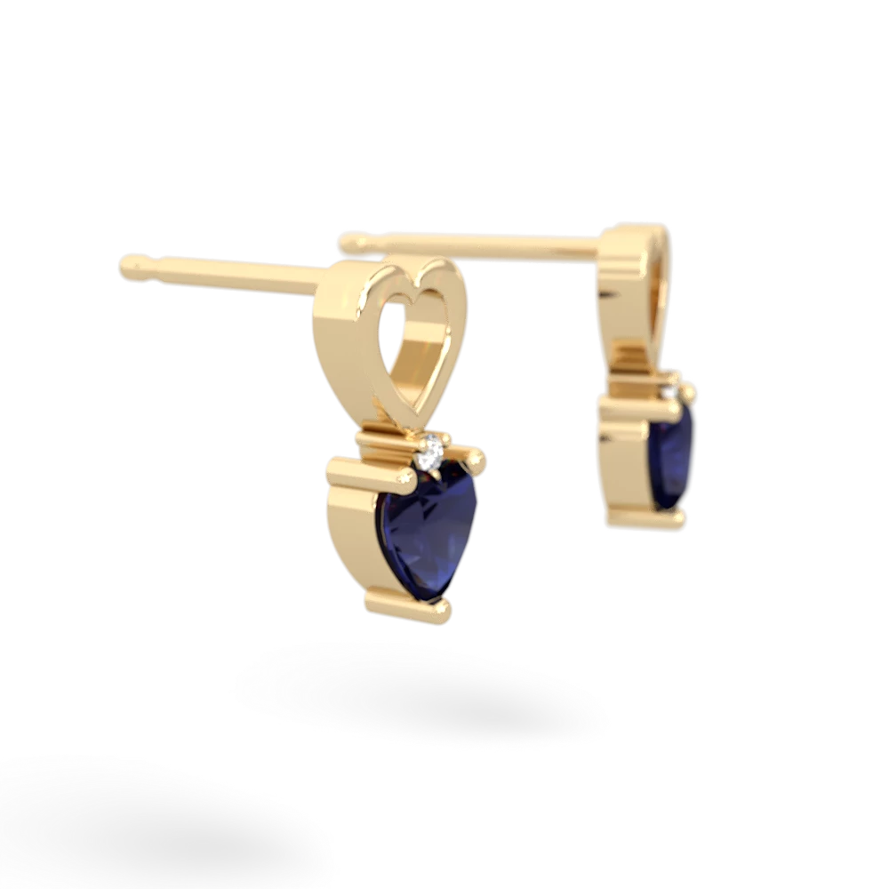 Sapphire Four Hearts 14K Yellow Gold earrings E2558