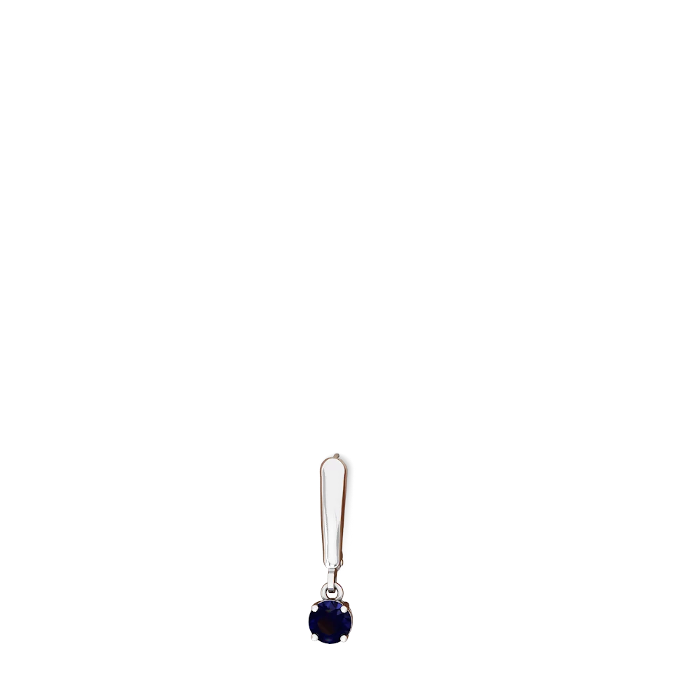 Sapphire 5Mm Round Lever Back 14K White Gold earrings E2785