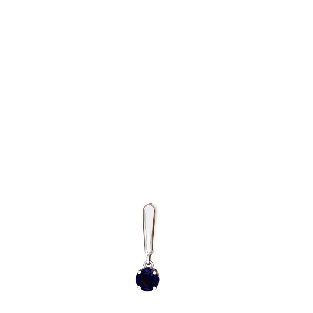 Sapphire 6Mm  Round Lever Back 14K White Gold earrings E2786