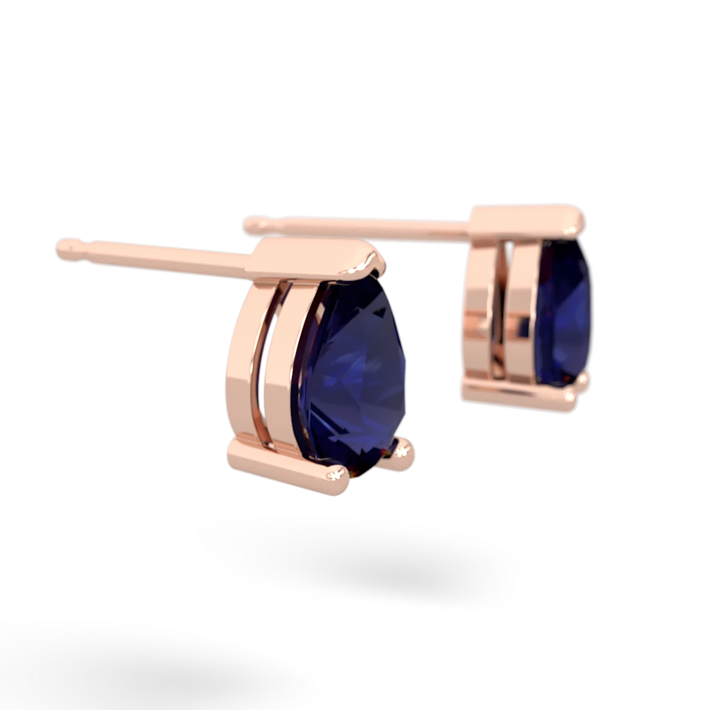 Sapphire Teardrop Stud 14K Rose Gold earrings E1793