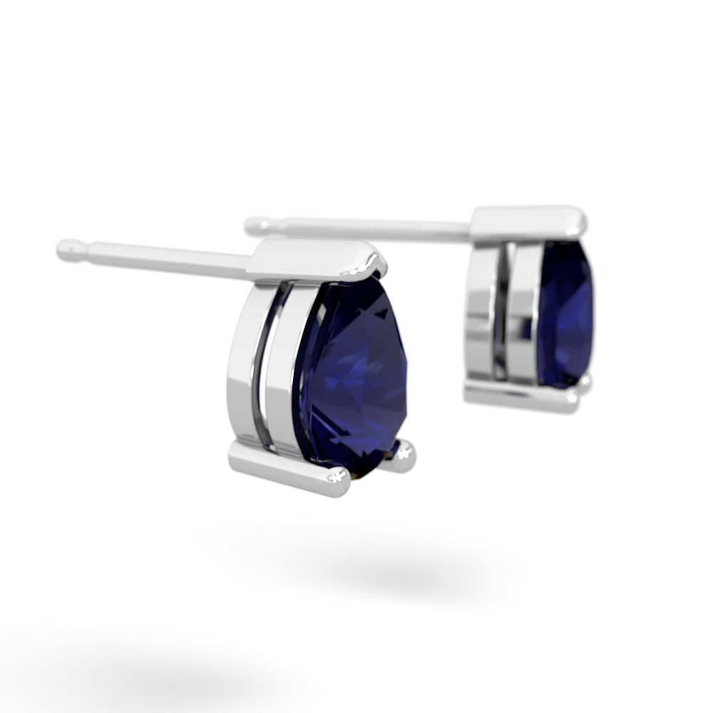 Sapphire Teardrop Stud 14K White Gold earrings E1793