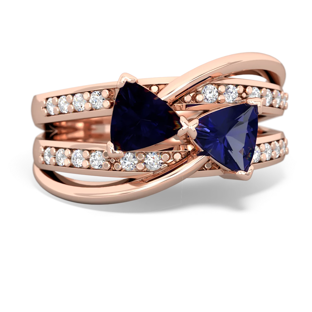 Sapphire Bowtie 14K Rose Gold ring R2360