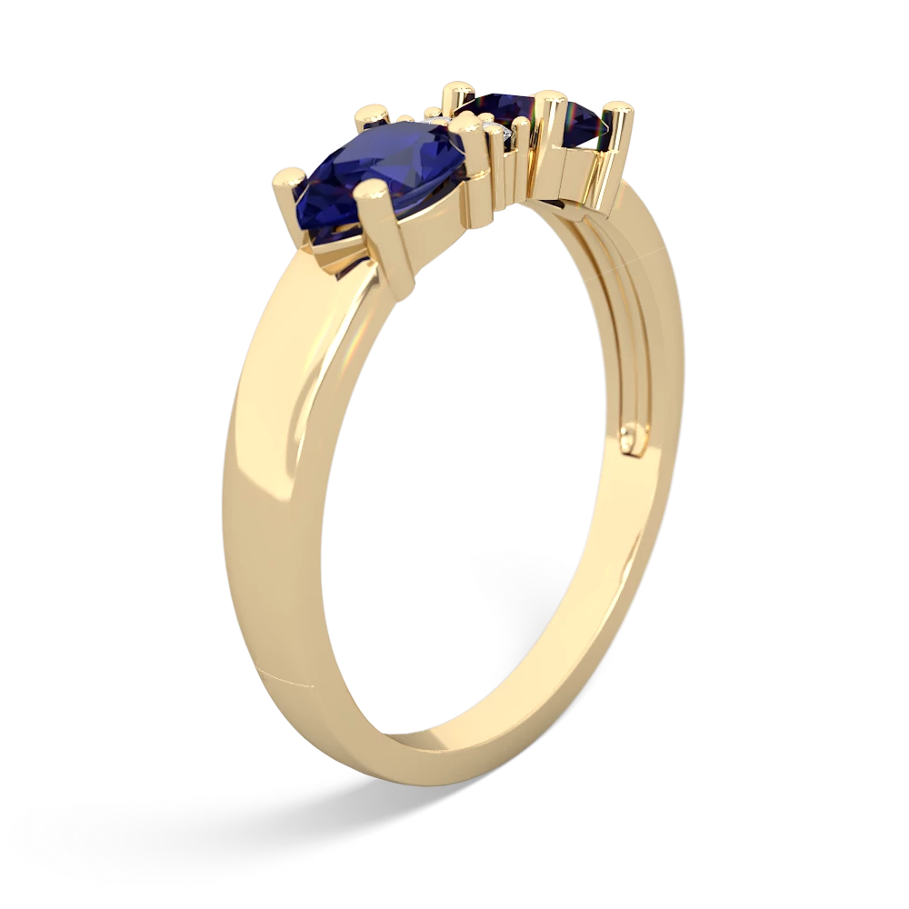 Sapphire Pear Bowtie 14K Yellow Gold ring R0865