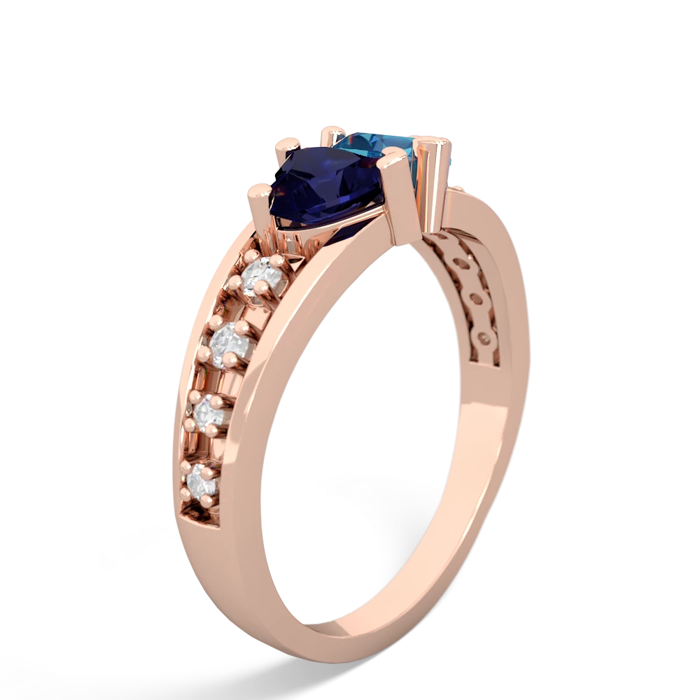 Sapphire Heart To Heart 14K Rose Gold ring R3342