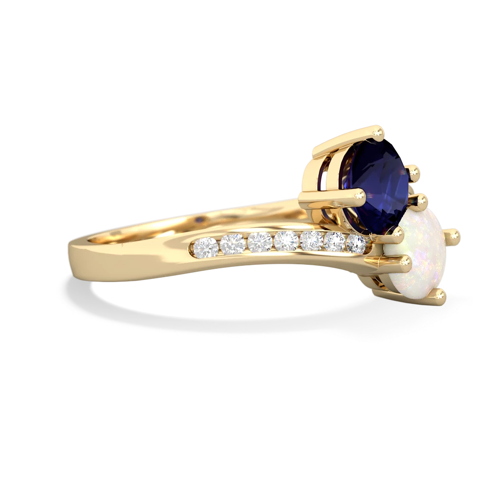 Sapphire Channel Set Two Stone 14K Yellow Gold ring R5303
