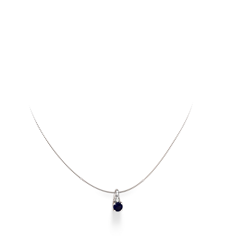 Sapphire Antique Elegance 14K White Gold pendant P3100