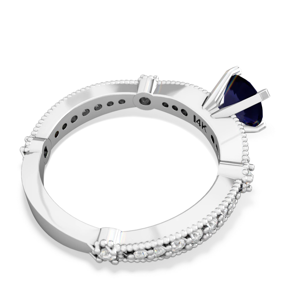 Sapphire Sparkling Tiara 6Mm Round 14K White Gold ring R26296RD