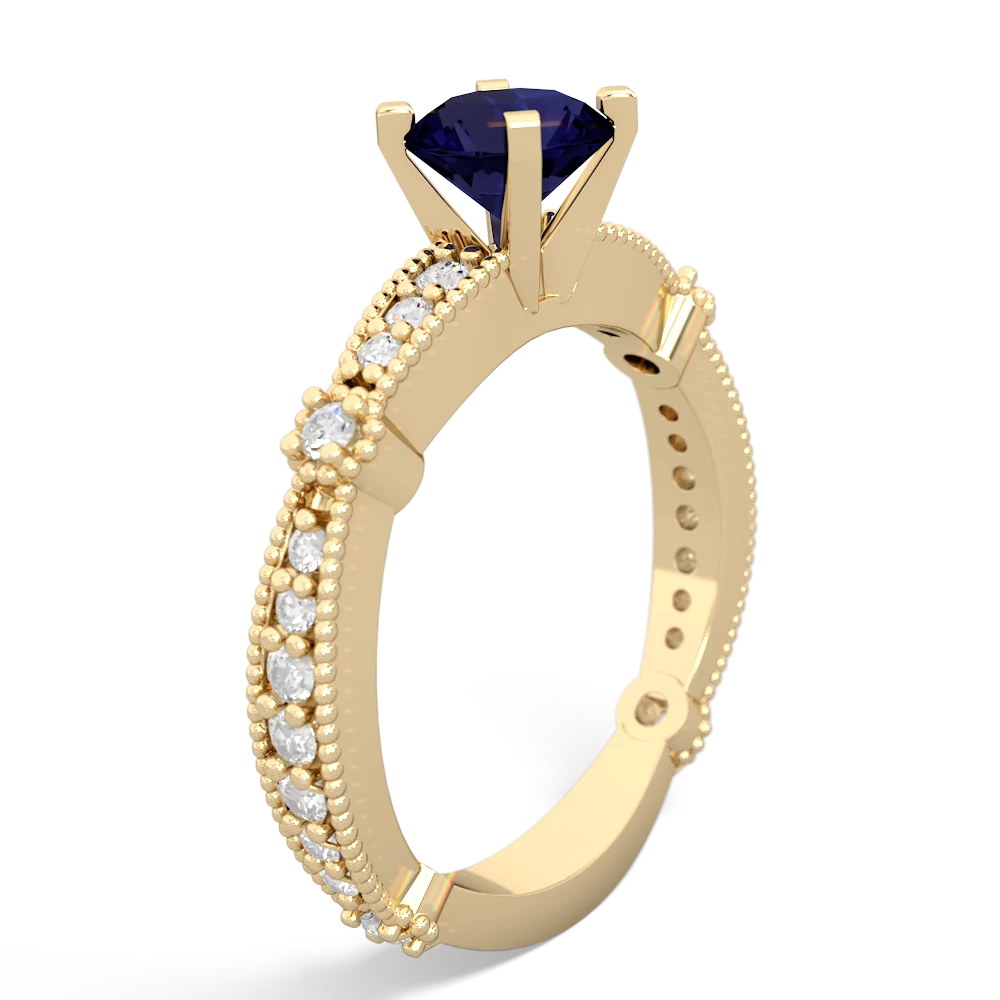 Sapphire Sparkling Tiara 6Mm Round 14K Yellow Gold ring R26296RD