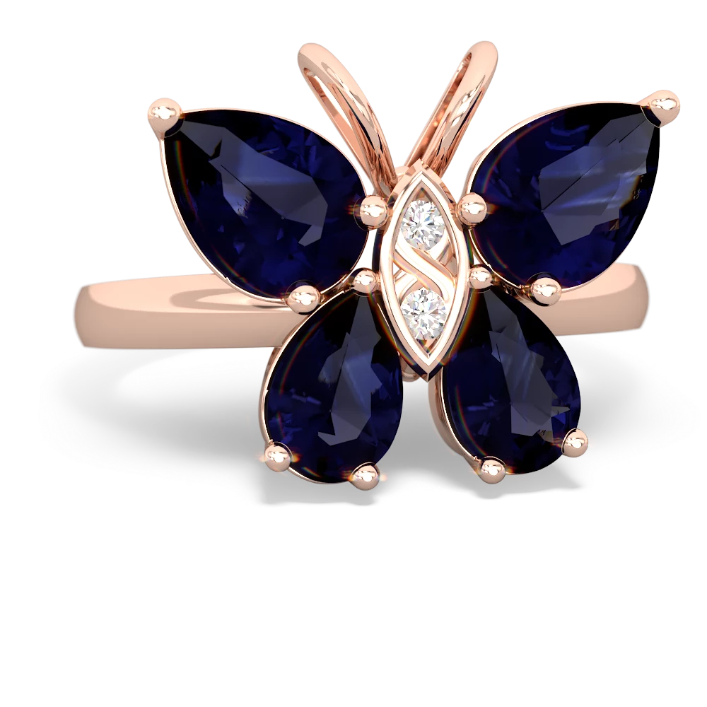 Sapphire Butterfly 14K Rose Gold ring R2215