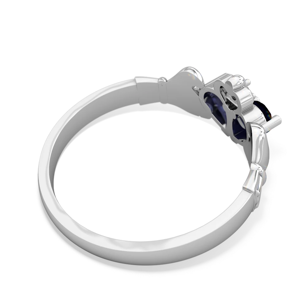 Sapphire 'Our Heart' Claddagh 14K White Gold ring R2388