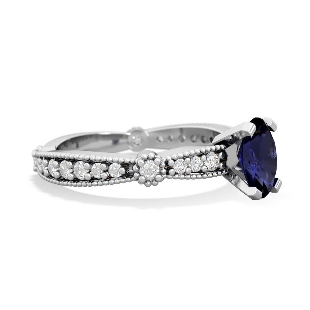 Sapphire Sparkling Tiara 7X5mm Oval 14K White Gold ring R26297VL