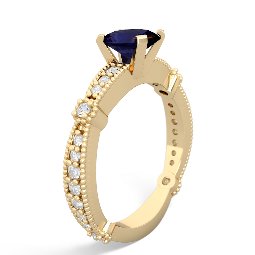 Sapphire Sparkling Tiara 7X5mm Oval 14K Yellow Gold ring R26297VL