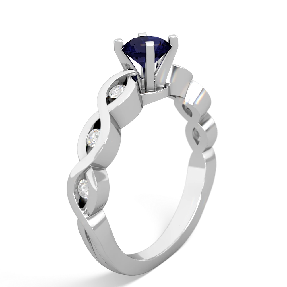 Sapphire Infinity 5Mm Round Engagement 14K White Gold ring R26315RD