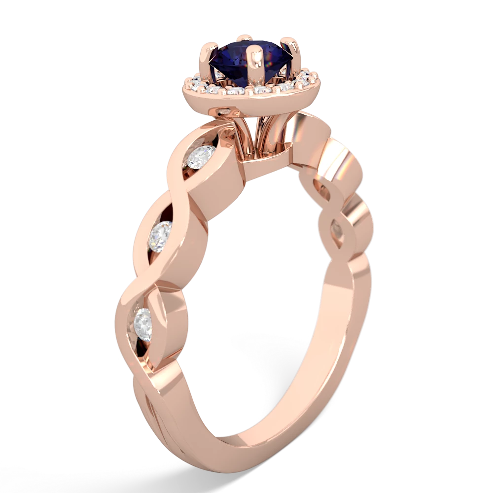 Sapphire Infinity Halo Engagement 14K Rose Gold ring R26315RH