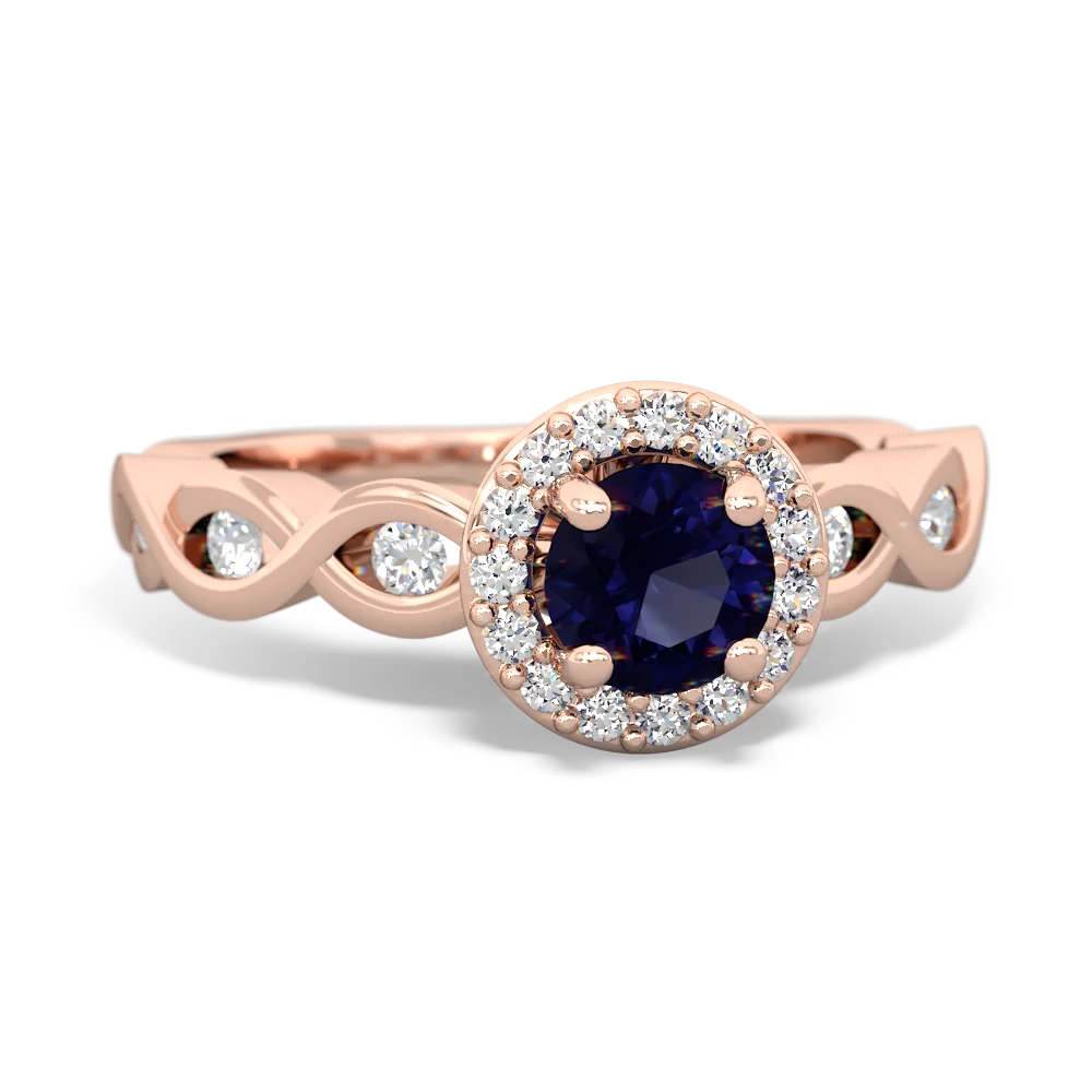 Sapphire Infinity Halo Engagement 14K Rose Gold ring R26315RH