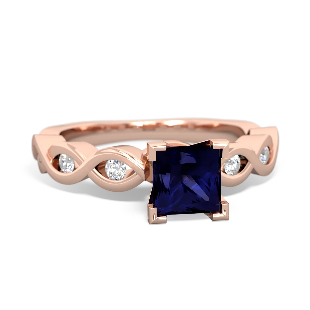 Sapphire Infinity 5Mm Square Engagement 14K Rose Gold ring R26315SQ