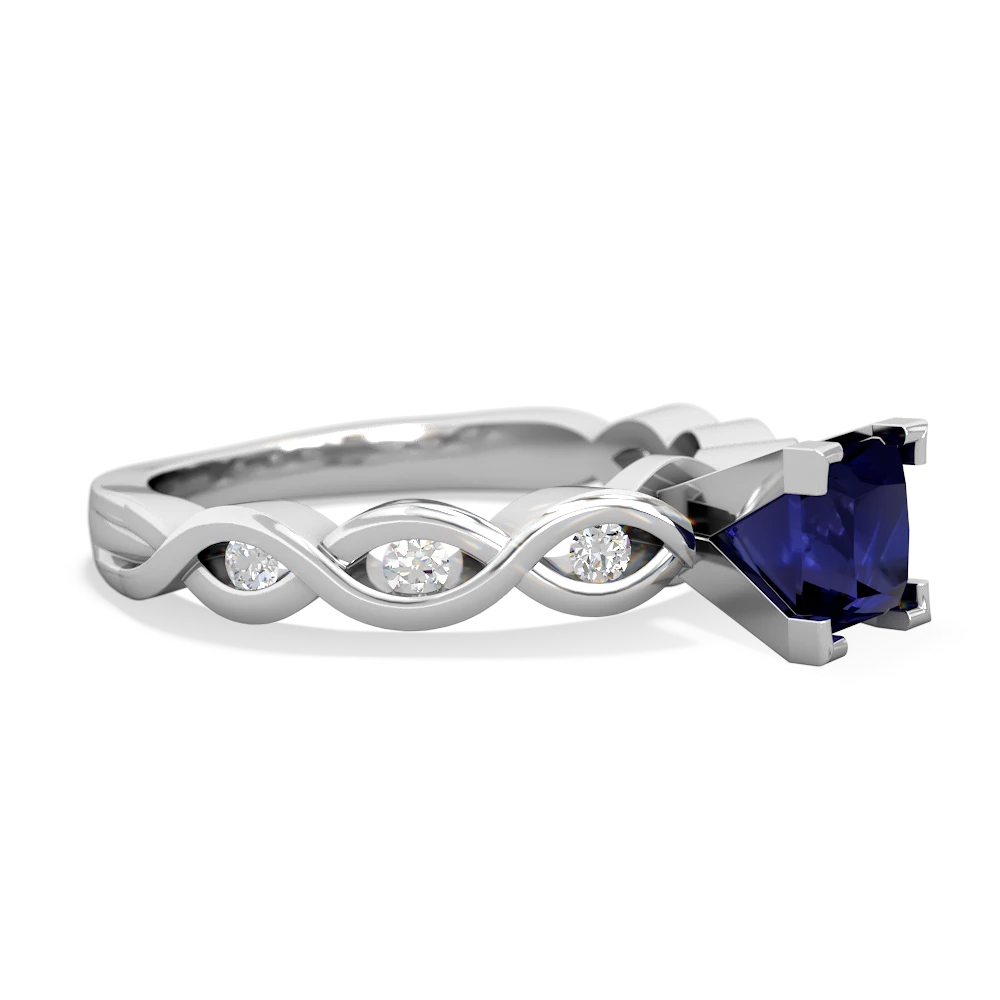 Sapphire Infinity 5Mm Square Engagement 14K White Gold ring R26315SQ