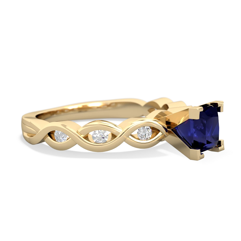Sapphire Infinity 5Mm Square Engagement 14K Yellow Gold ring R26315SQ