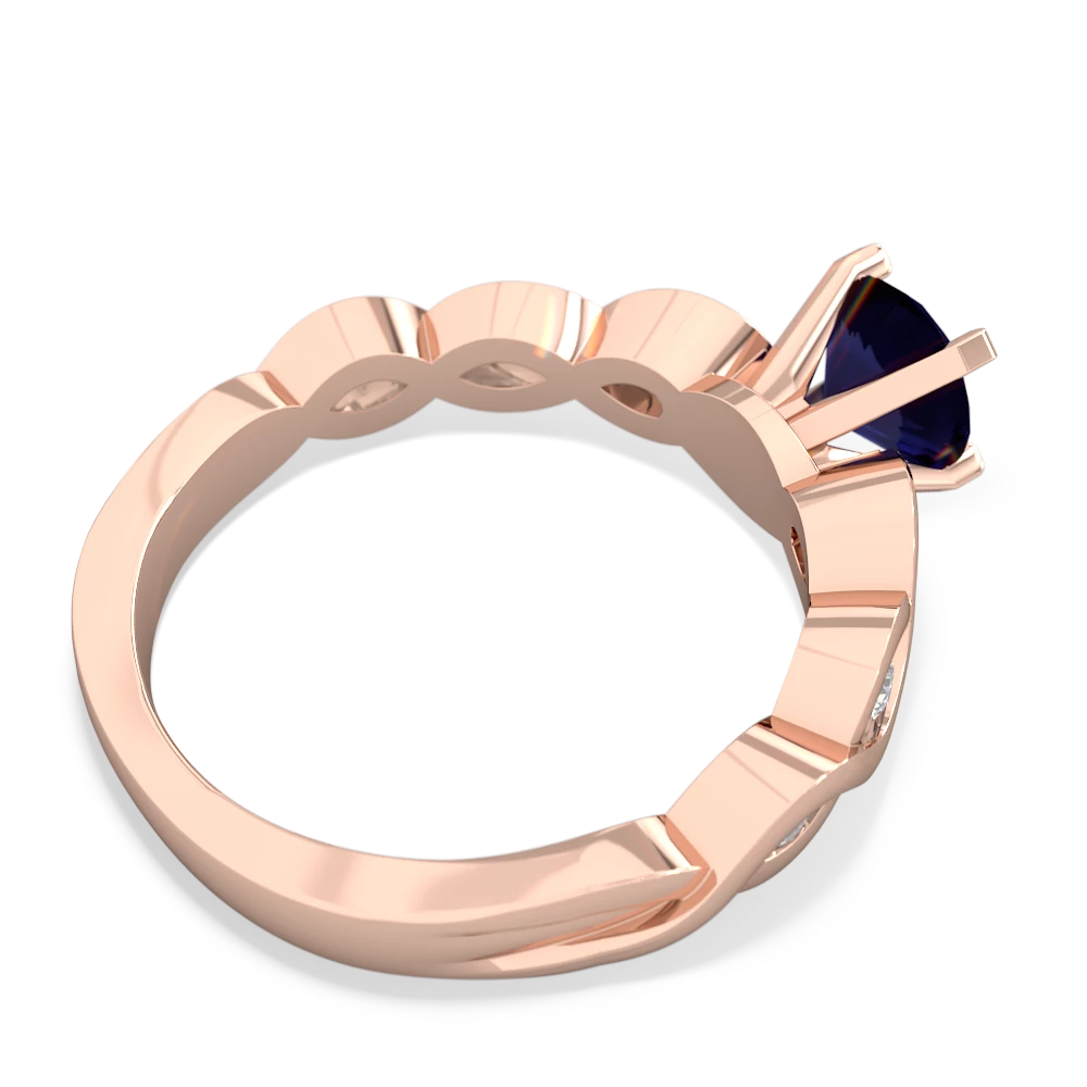 Sapphire Infinity 6Mm Round Engagement 14K Rose Gold ring R26316RD