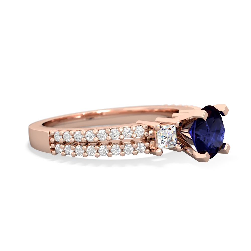 Sapphire Classic 6Mm Round Engagement 14K Rose Gold ring R26436RD