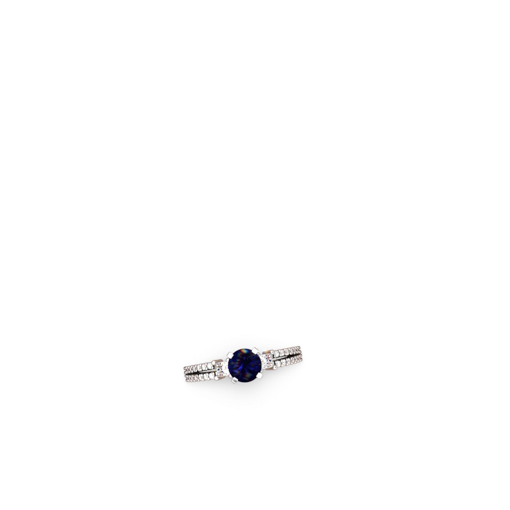 Sapphire Classic 6Mm Round Engagement 14K White Gold ring R26436RD
