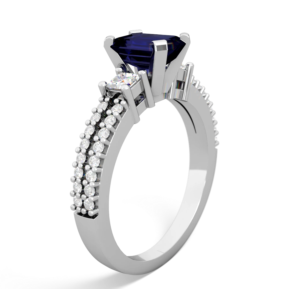 Sapphire Classic 7X5mm Emerald-Cut Engagement 14K White Gold ring R26437EM