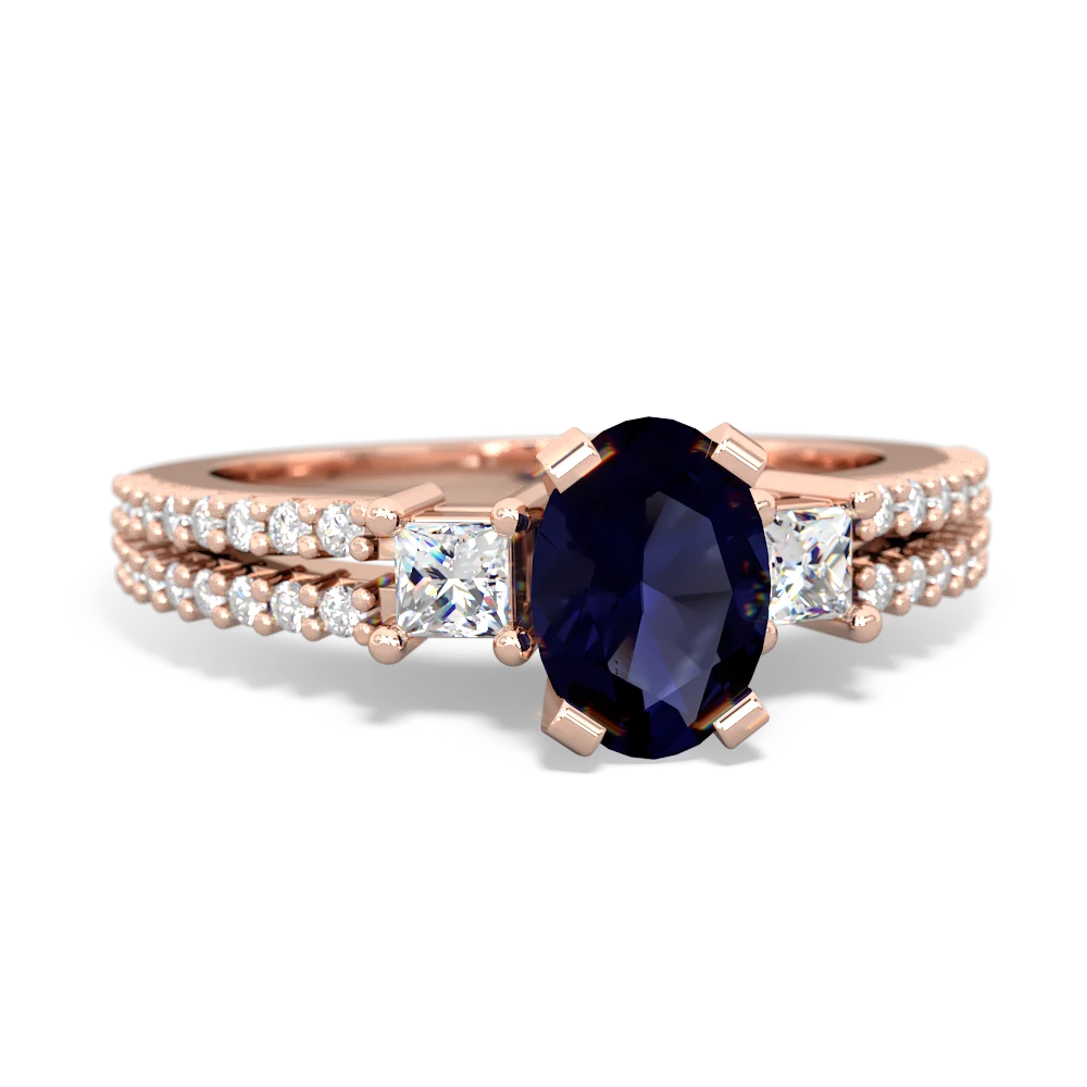 Sapphire Classic 7X5mm Oval Engagement 14K Rose Gold ring R26437VL