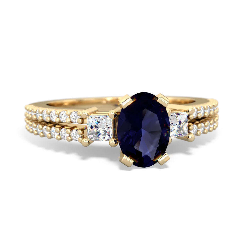 Sapphire Classic 7X5mm Oval Engagement 14K Yellow Gold ring R26437VL