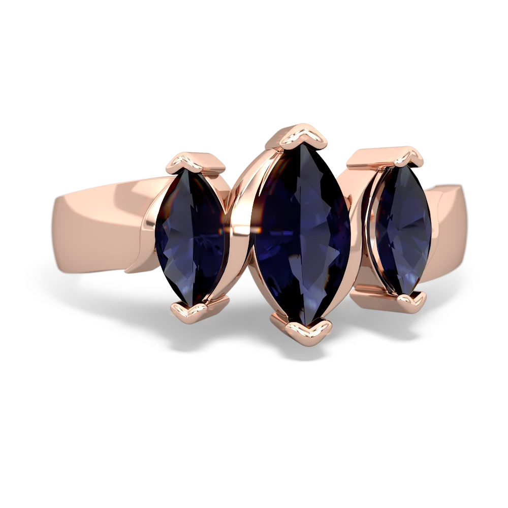 Sapphire Three Peeks 14K Rose Gold ring R2433