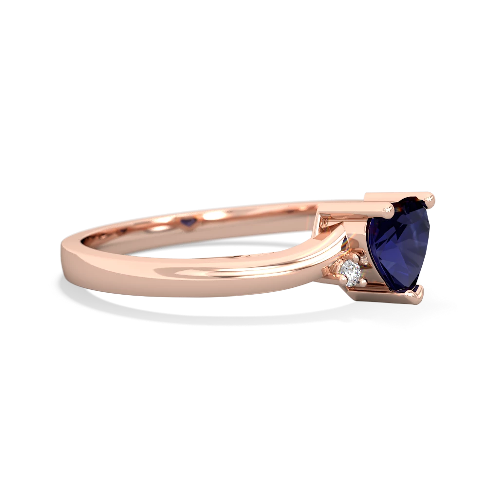 Sapphire Delicate Heart 14K Rose Gold ring R0203
